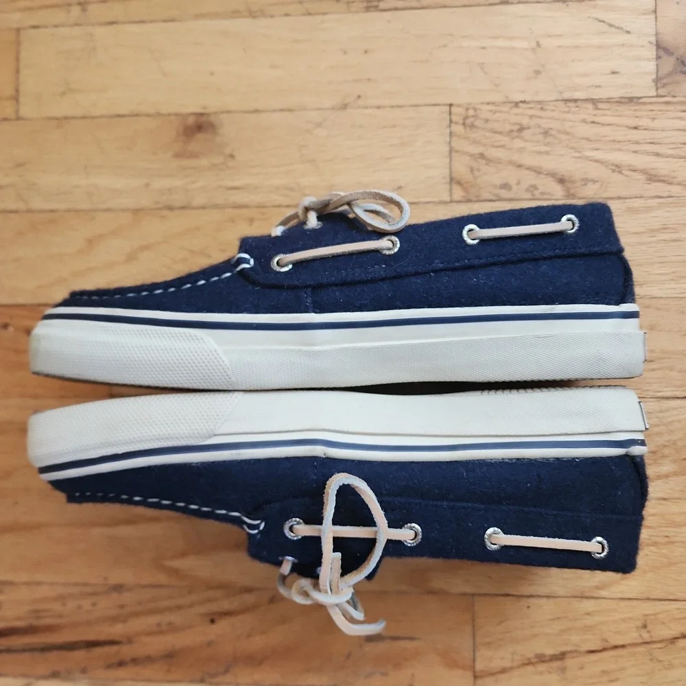 Sperry Top-Sider Bahama 2-Eye Wool Men's Boat Shoes Navy Blue 10.5 M 10281873